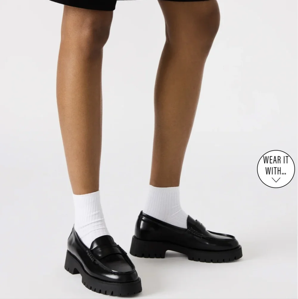 Steve Madden Langston Black Leather Loafers Size 8 - Picture 4 of 5
